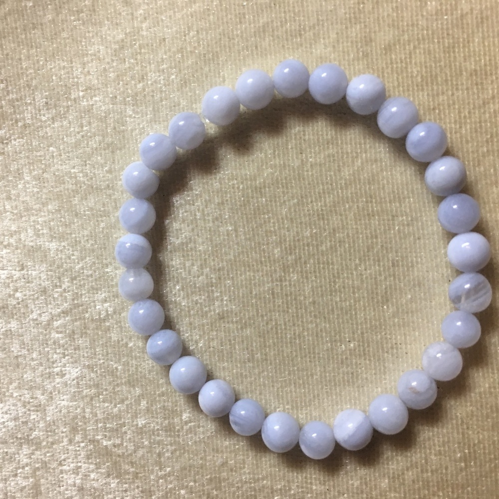 Blue Lace Agate Stretch Bracelet #1324